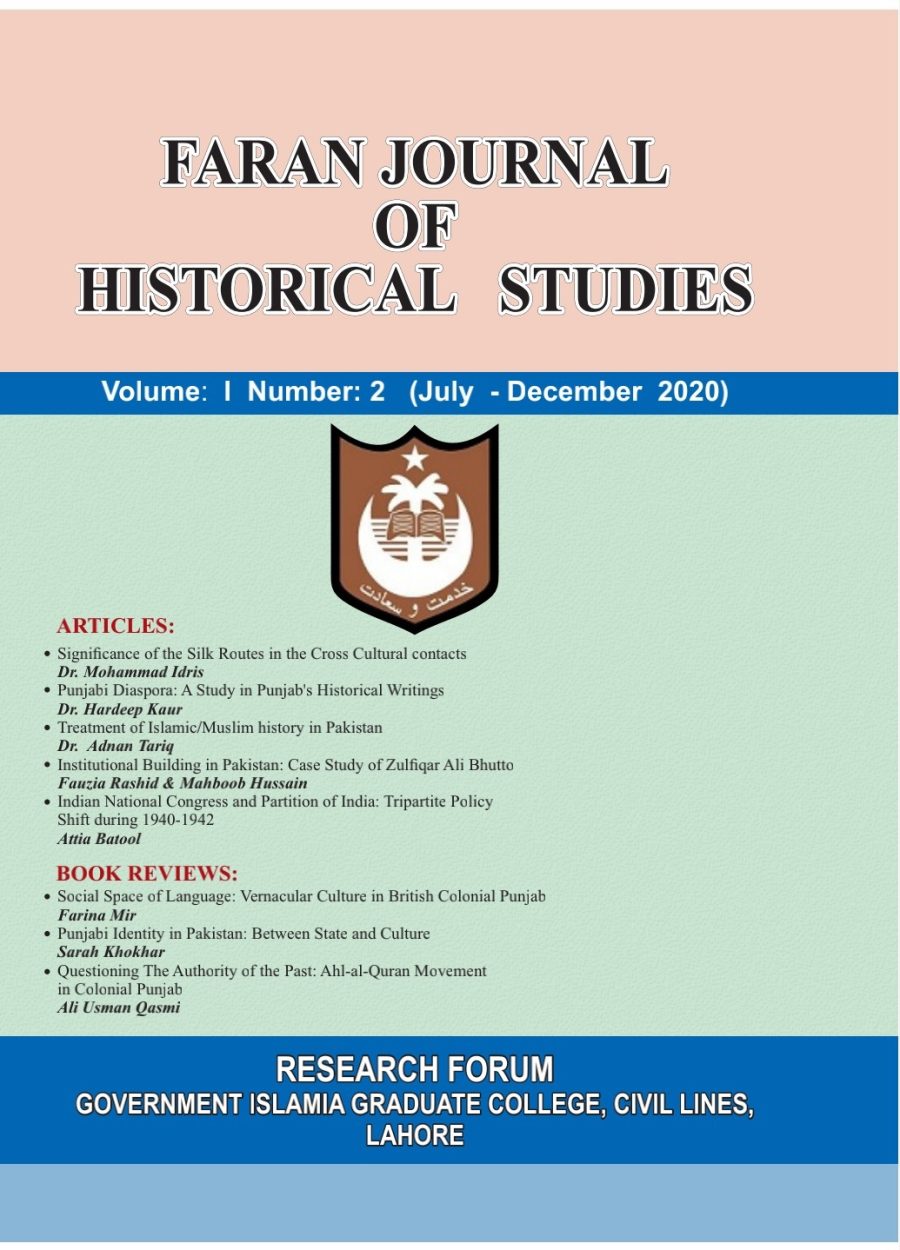 FARAN JOURNAL OF HISTORICAL STUDIES Volume: 1 Number: 2