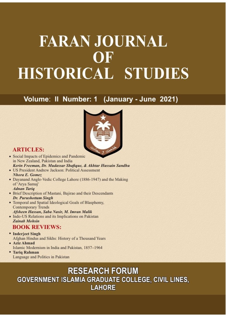 FARAN JOURNAL OF HISTORICAL STUDIES Volume: 2 Number: 1